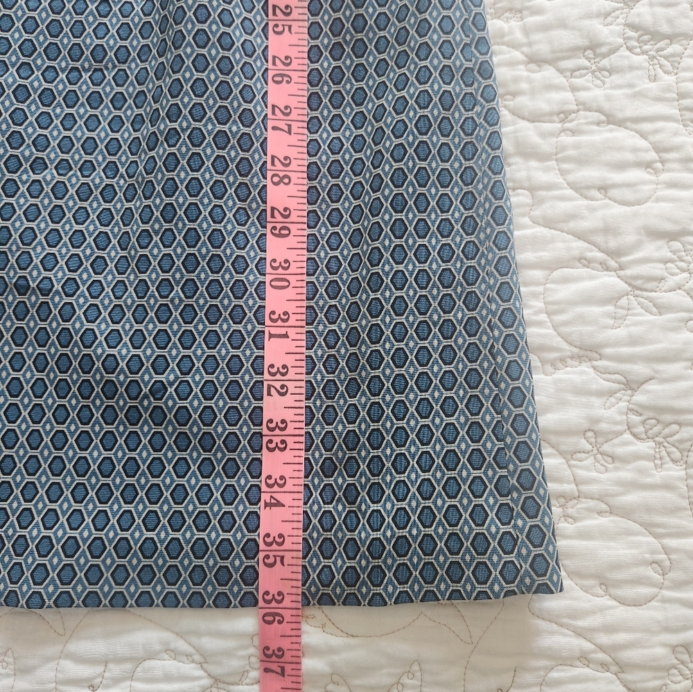 Theory Blue Patterned Shift Dress - Picture 7 of 11
